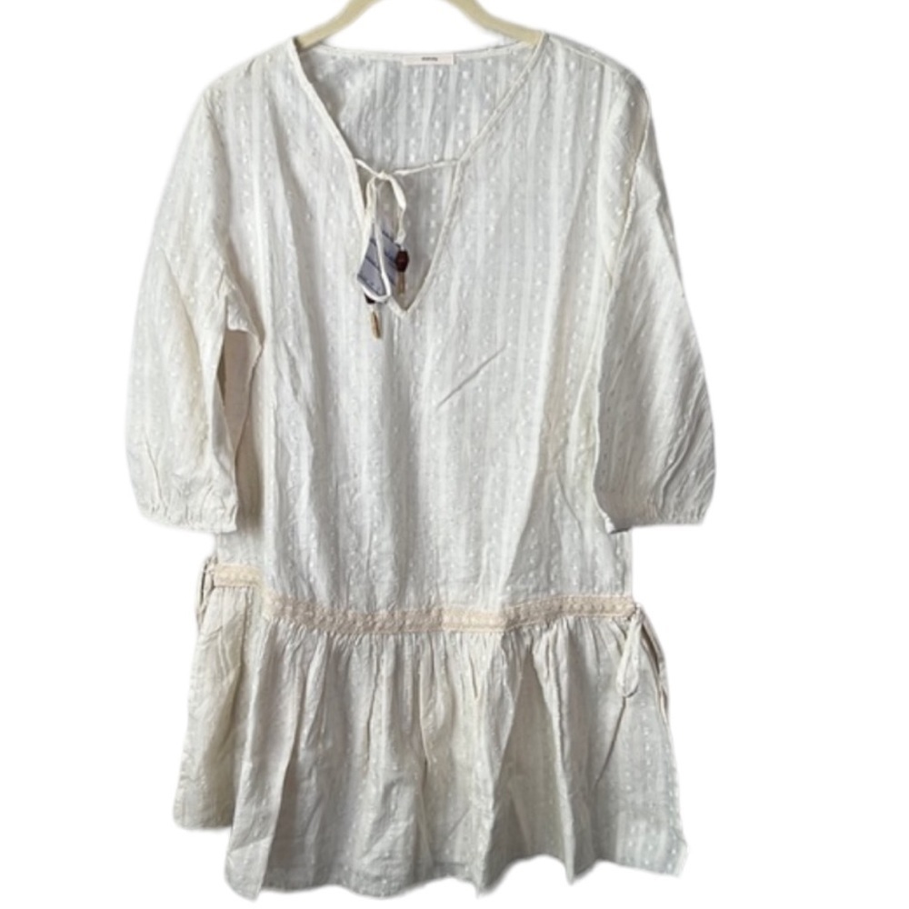 Eberjey Sharon Crochet Organic Cotton Swim Coverup Size S